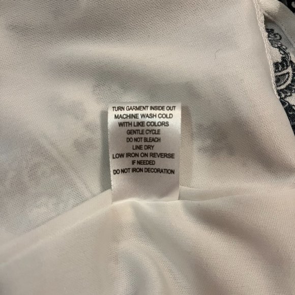 White & Blue Trixxi Printed Off-the-Shoulder Sleeved Dress - Picture 6 of 6